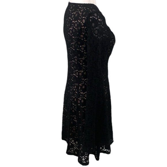 Francesca’s Black Nude Lace Long-sleeved Dress NWT US S - Picture 5 of 10